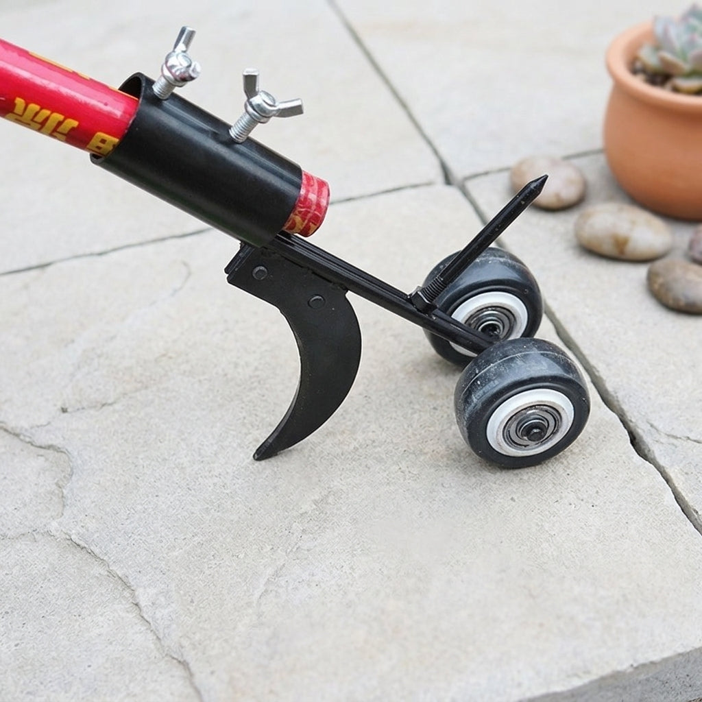 Crevice Weeding Tool Attachment, Rolling Manual Weed Snatcher Head for Driveway Patio Sidewalk, Adjustable Garden Crack Weeder Hook, Heavy Duty Paver Weed Puller for Yard, Pole Not Included