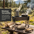 5.5mm Raw Steel Portable Grill Heavy Duty Fire Pit for Overlanding Truck Camping Backcountry BBQ
