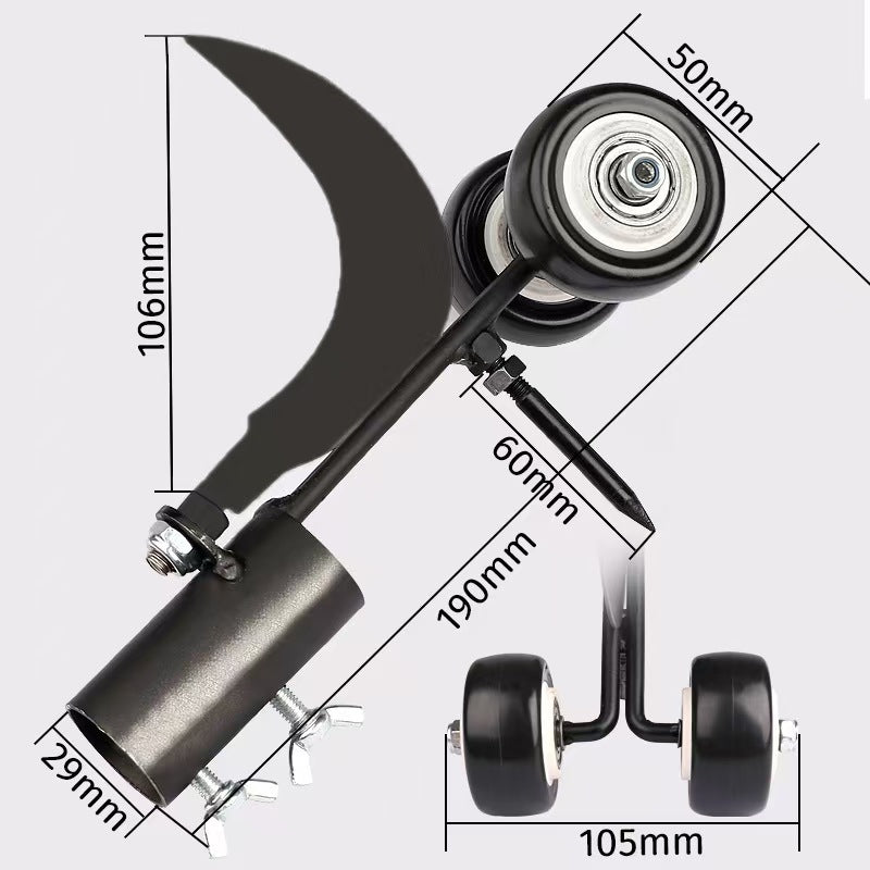 Crevice Weeding Tool Attachment, Rolling Manual Weed Snatcher Head for Driveway Patio Sidewalk, Adjustable Garden Crack Weeder Hook, Heavy Duty Paver Weed Puller for Yard, Pole Not Included